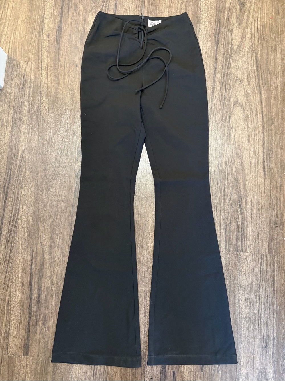 Princess Polly Black Flared Drawstring Pants